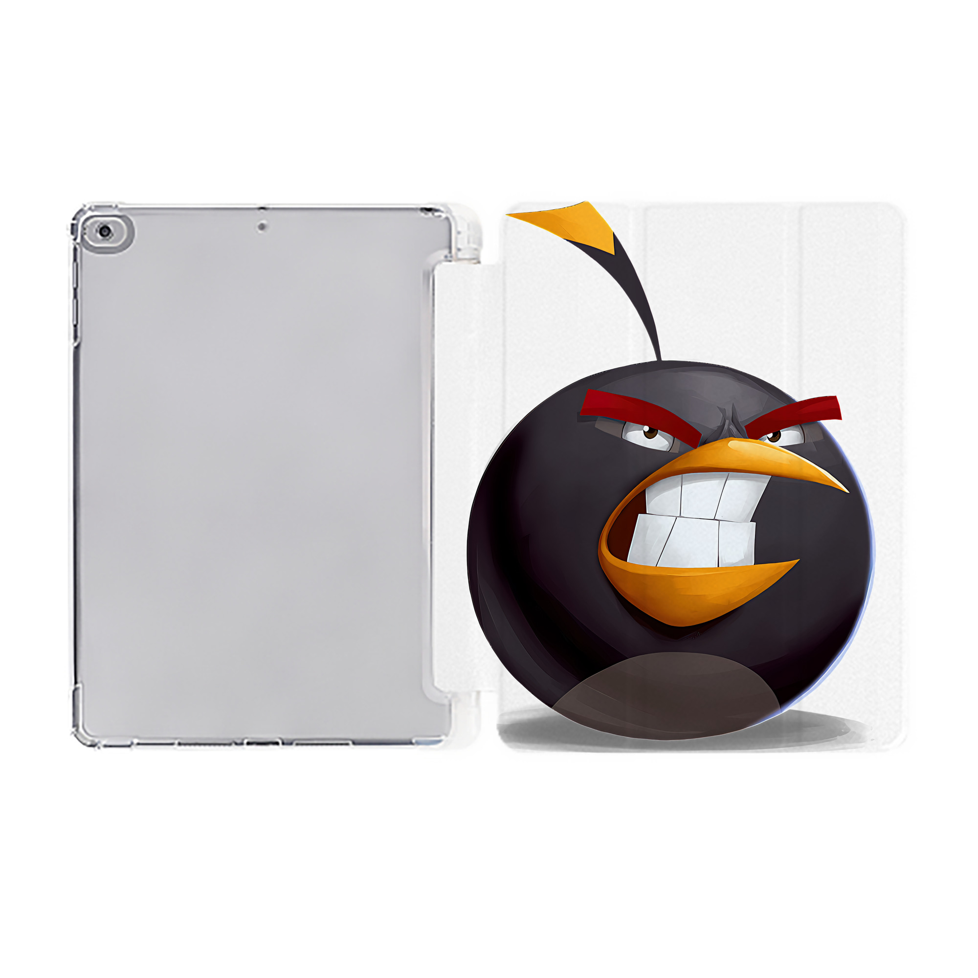 （画像用） Angry Birds アングリーバード IPad ケース ペン収納付き 三つ折りスタンド PUレザー×シリコン 対応機種9.5/10.5/10.9インチ